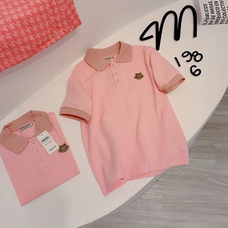 Áo Polo Hồng Thêu Con Hổ Tay Bo Chun