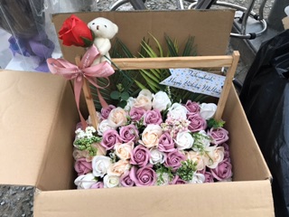 Giỏ Hoa Hồng Sáp Thơm
