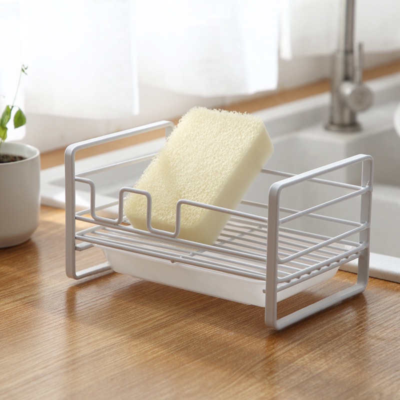 Kệ Đựng Đồ Rửa Chén Bát Có Khay Hứng Nước Tiện Dụng, Giá Đỡ Hong Khô Miếng Rửa Chén