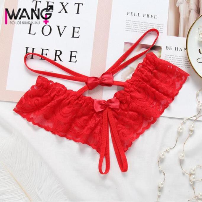 Quần lót lọt khe ren xẻ đáy quần chip nữ không đũng siêu sexy quần xì xẻ khe freesize 3211