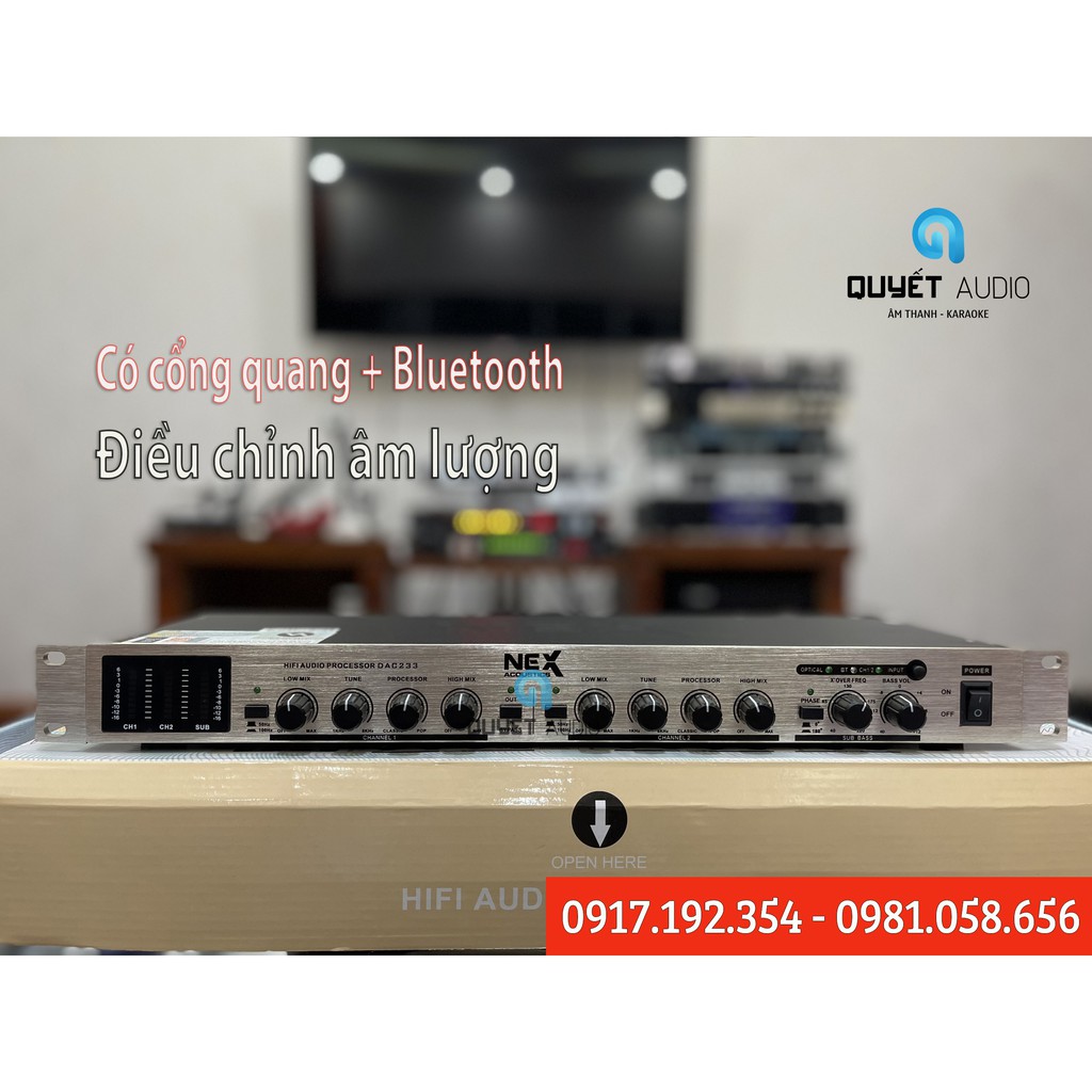 Máy nâng tiếng hát NEX DAC233 có cổng quang + bluetooth + điều chỉnh âm lượng