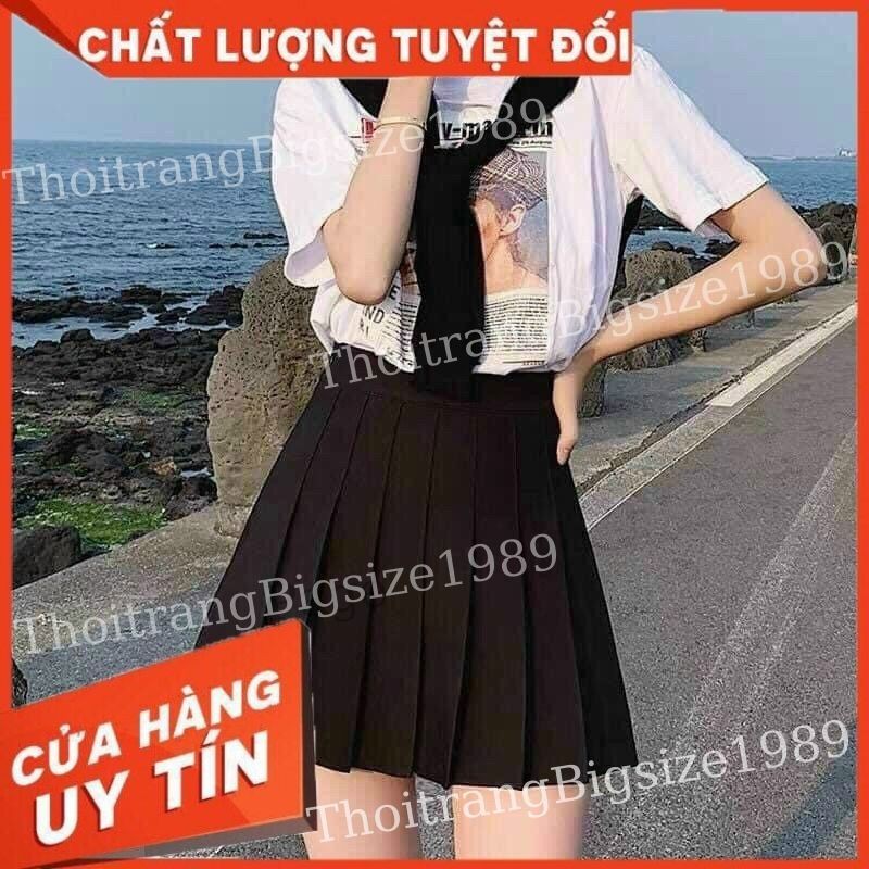 [Hình thật] Chân váy xếp ly lưng cao bigsize, chân váy tennis có quần trong sai lớn (60-90kg)