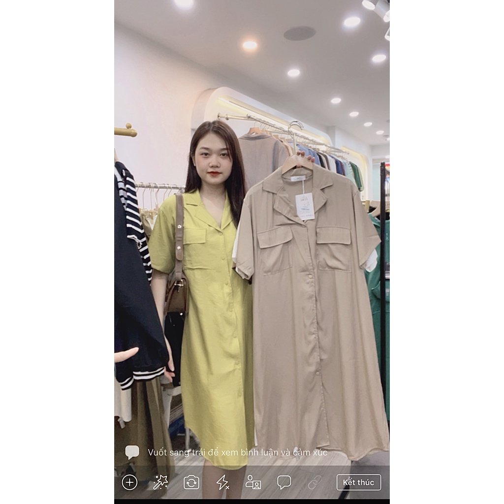 Váy sơ mi cổ vest