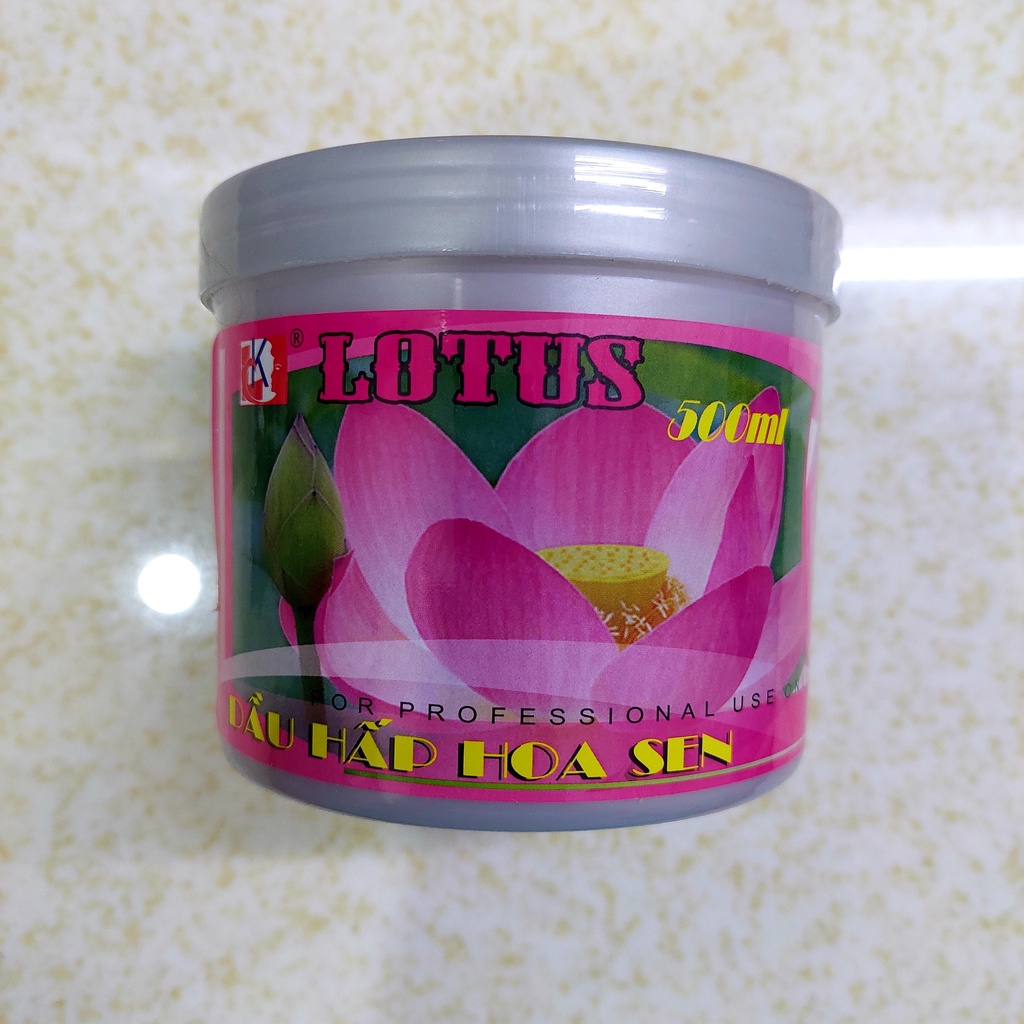 Hấp dầu kem xả ủ tóc hoa sen 500ml phục hồi giữ màu siêu thơm óng ả.