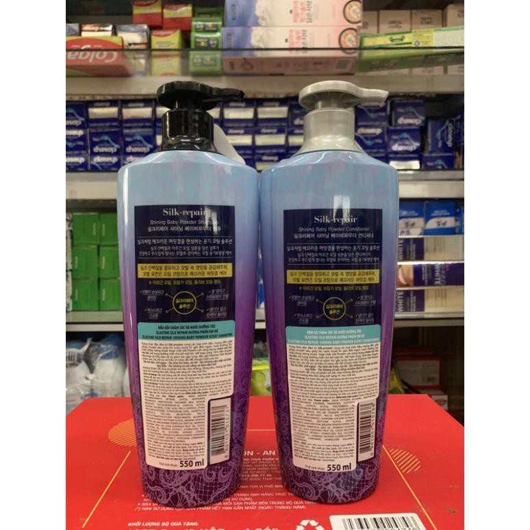Bộ Đôi Gội + Xả Chăm Sóc Tóc Và Nuôi Dưỡng tóc Elastine Silk Repair 550ml/1chai