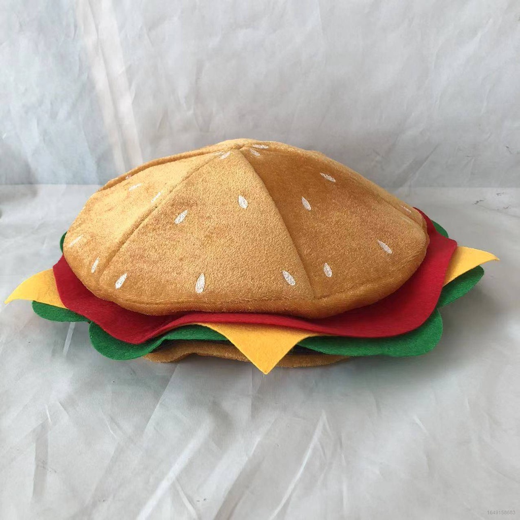 Nón Hình Bánh Hamburger Hoạt Hình Xinh Xắn Dùng Để Hóa Trang