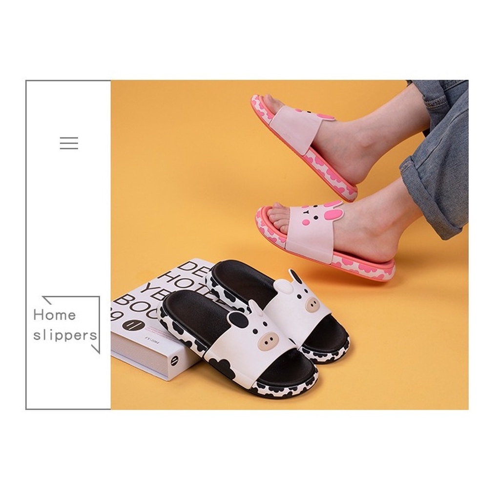 Dép đi trong nhà Họa Tiết Bò Hoạt Hình Thời Trang Mùa Hè