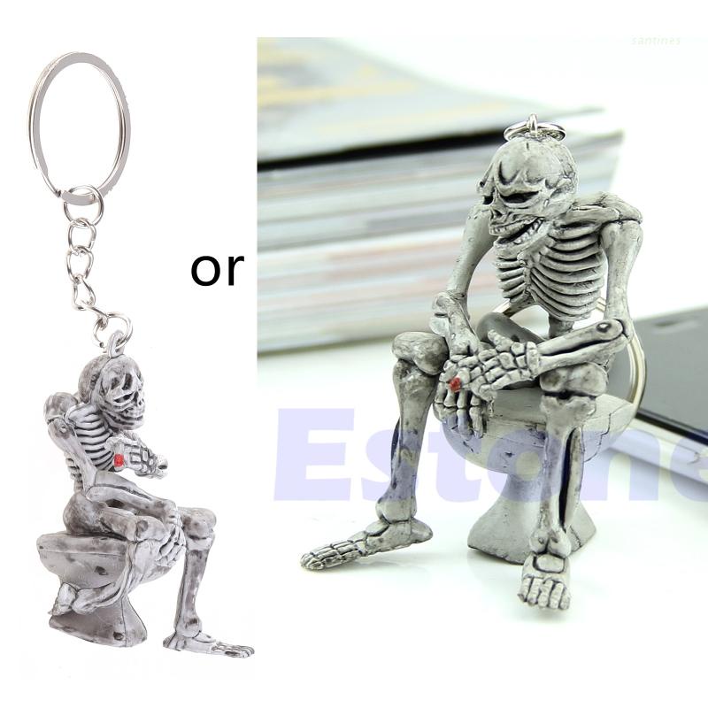 Móc khóa hình đầu lâu bằng cao su thời trang sáng tạo