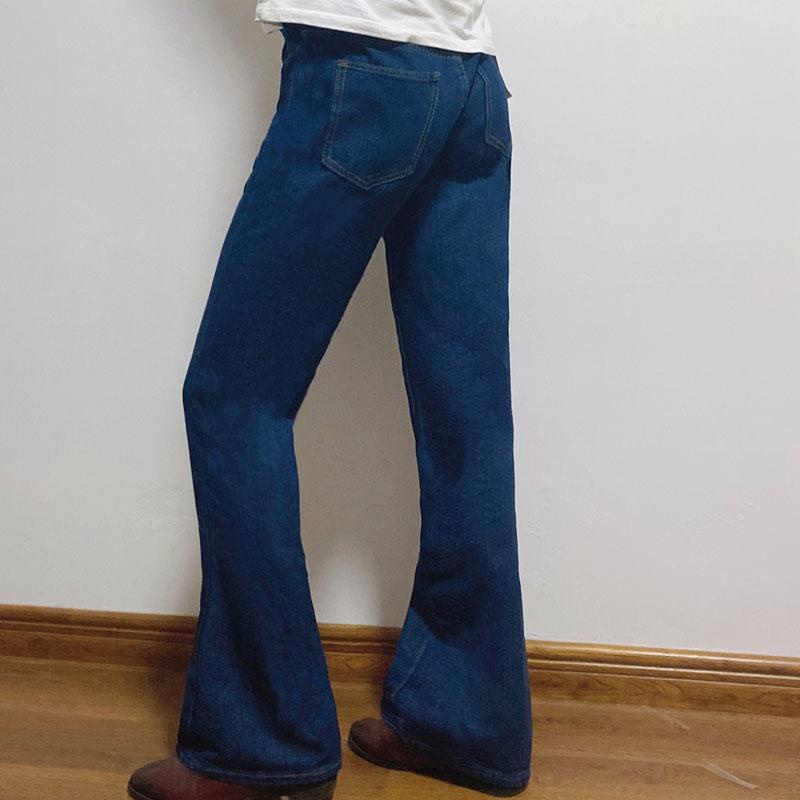 Quần dài ống loe chất liệu co giãn tốt phong cách cổ điển thập niên 80 dành cho nam