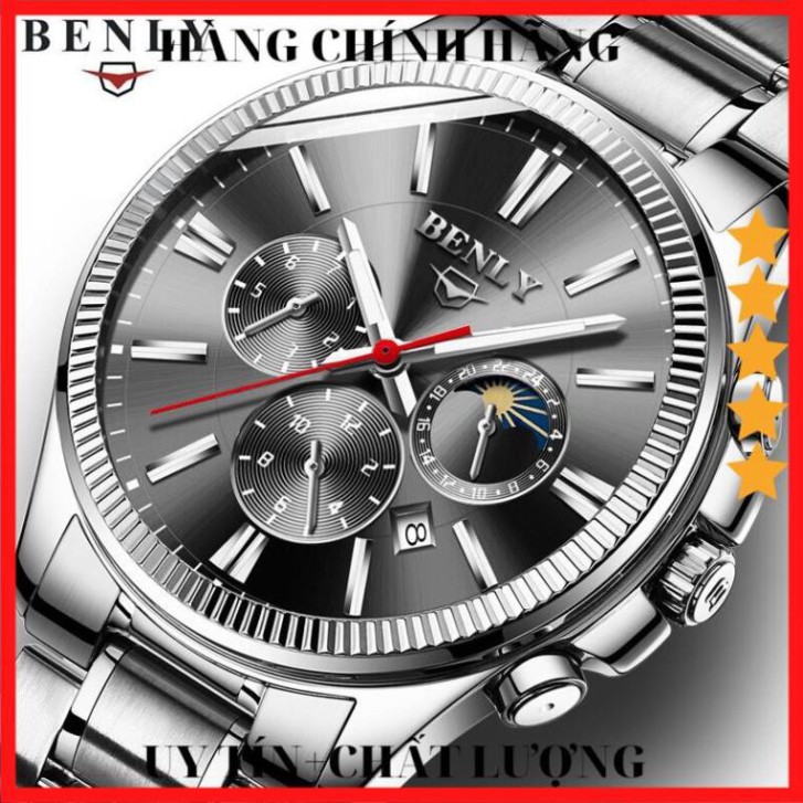 Đồng hồ Nam BENLY 9909 Anh Quốc - Lịch mặt Trăng đẳng cấp 4 ROT