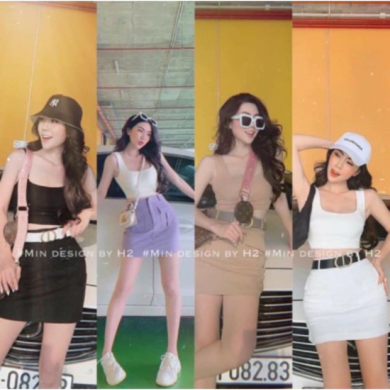 ÁO HAI DÂY CROPTOP CỔ VUÔNG
