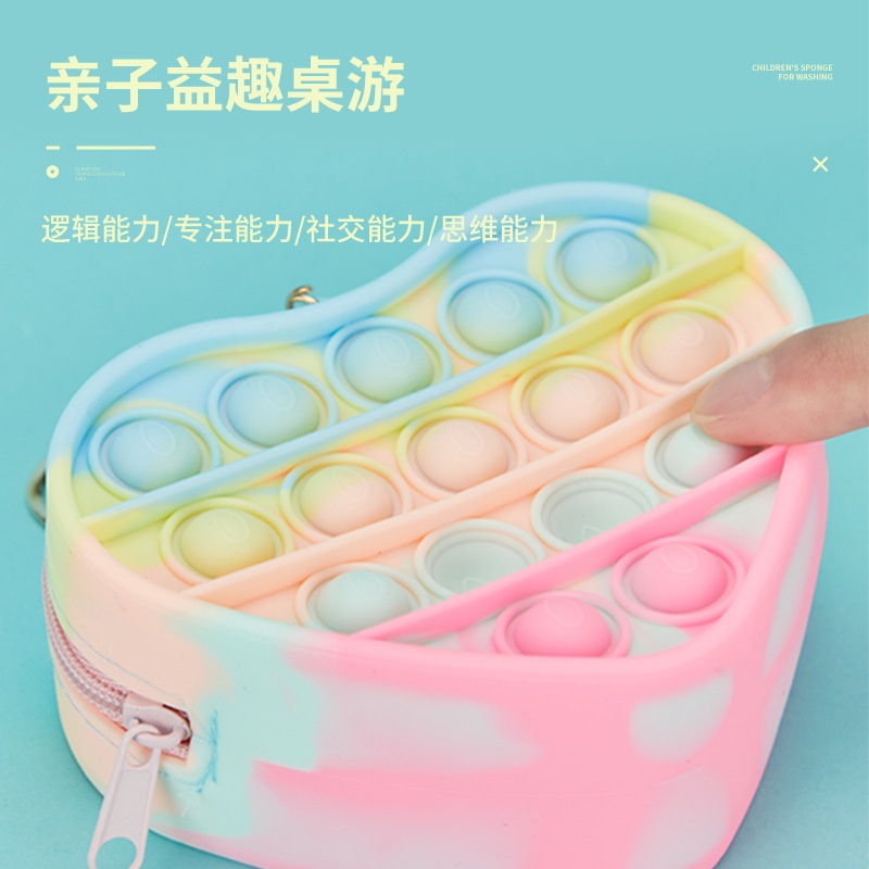 Pop It Ví Đựng Tiền Xu Có Móc Khóa Hình Kỳ Lân Đơn Giản Giảm Căng Thẳng