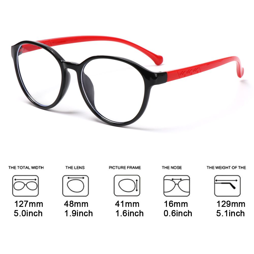 MIHAN1 Fashion Round Eyeglasses Online Classes Ultra Light Frame Kids Glasses Portable Computer Children Boys Girls Glasses Protection Anti-blue Light