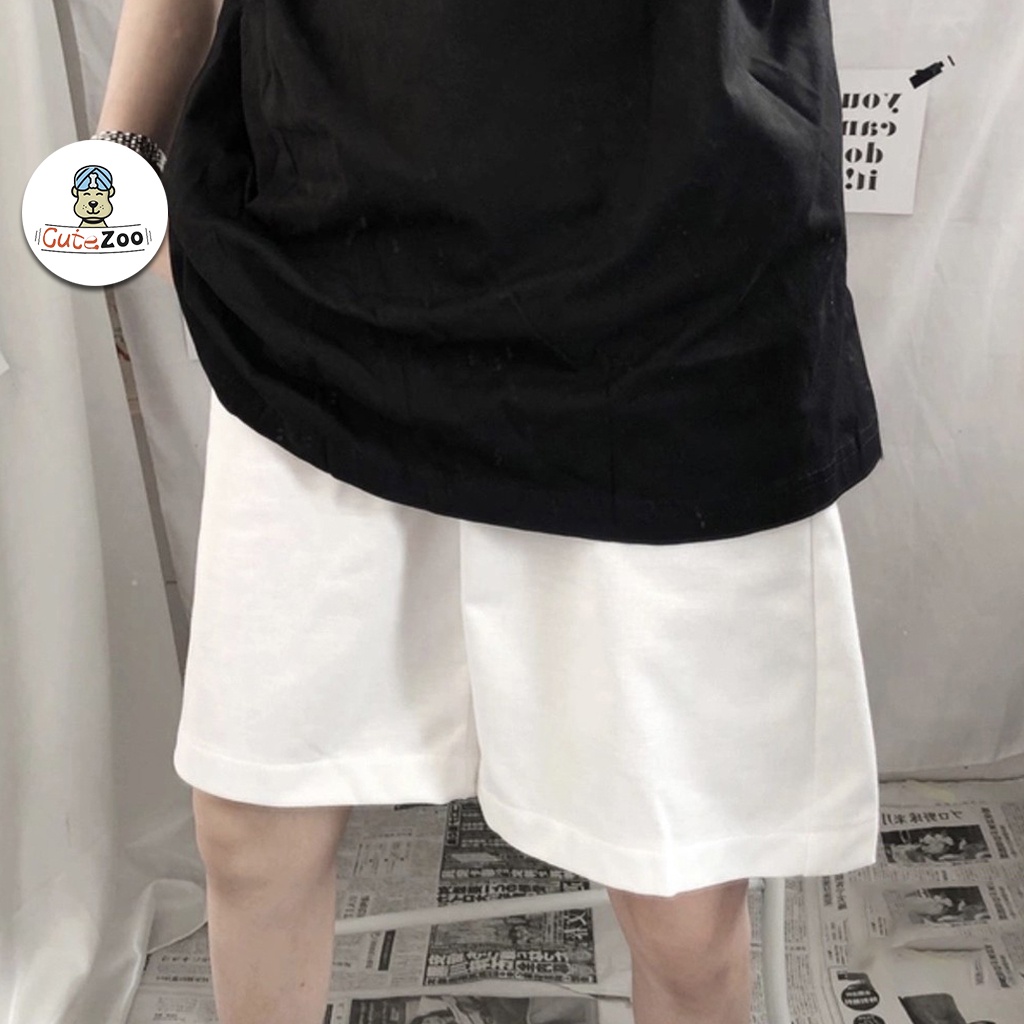 Quần short đùi BAZIC chất thể thao dầy mịn không xù kiểu dáng unisex nam nữ học sinh ulzzang - CUTEZOO