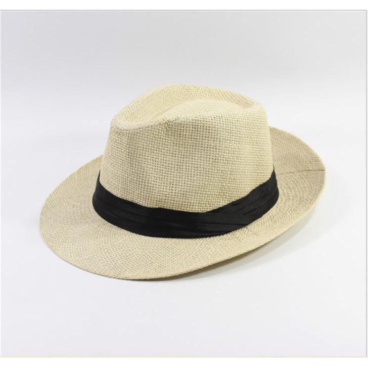 Mũ cói đi biển panama cao bồi cowboy unisex M19-14