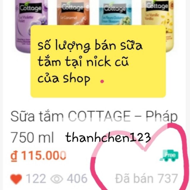 Sữa tắm Cottage - Pháp 750ml