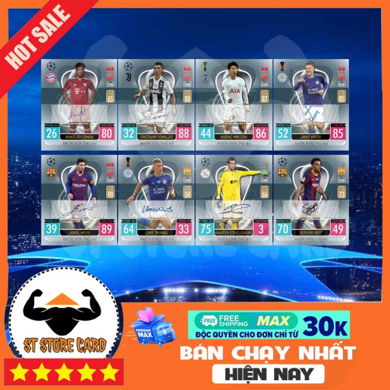 Thẻ cầu thủ Match Attax hiếm giới hạn size POCA phiên bản chữ ký autograph 2021/22 Thẻ in custom ST STORE CARD