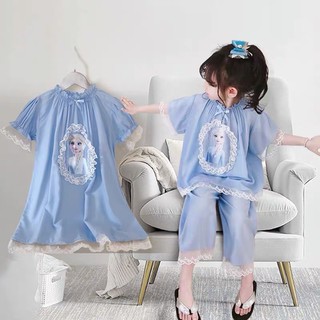 set váy/ bộ elsa cotton lạnh cho bé gái