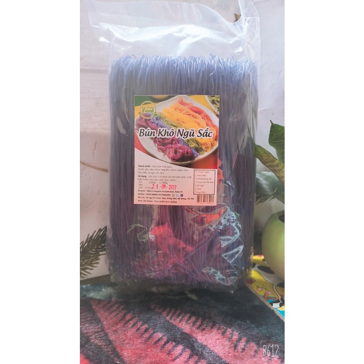 Bún ngũ sắc Eatclean Food chùm ngây/đậu biếc/ngô/gấc/khoai lang tím/gạo lứt ăn kiêng, giảm cân, healthy (500g)