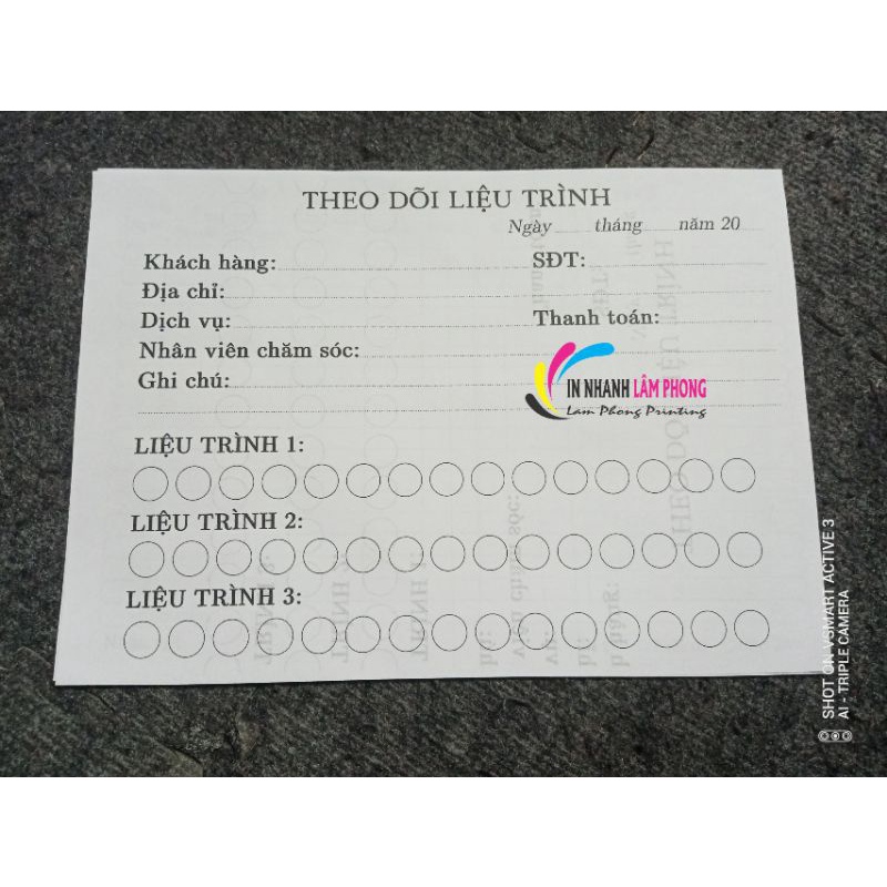 Sổ Theo Dõi Liệu Trình Spa, Nha Khoa, quán tóc...