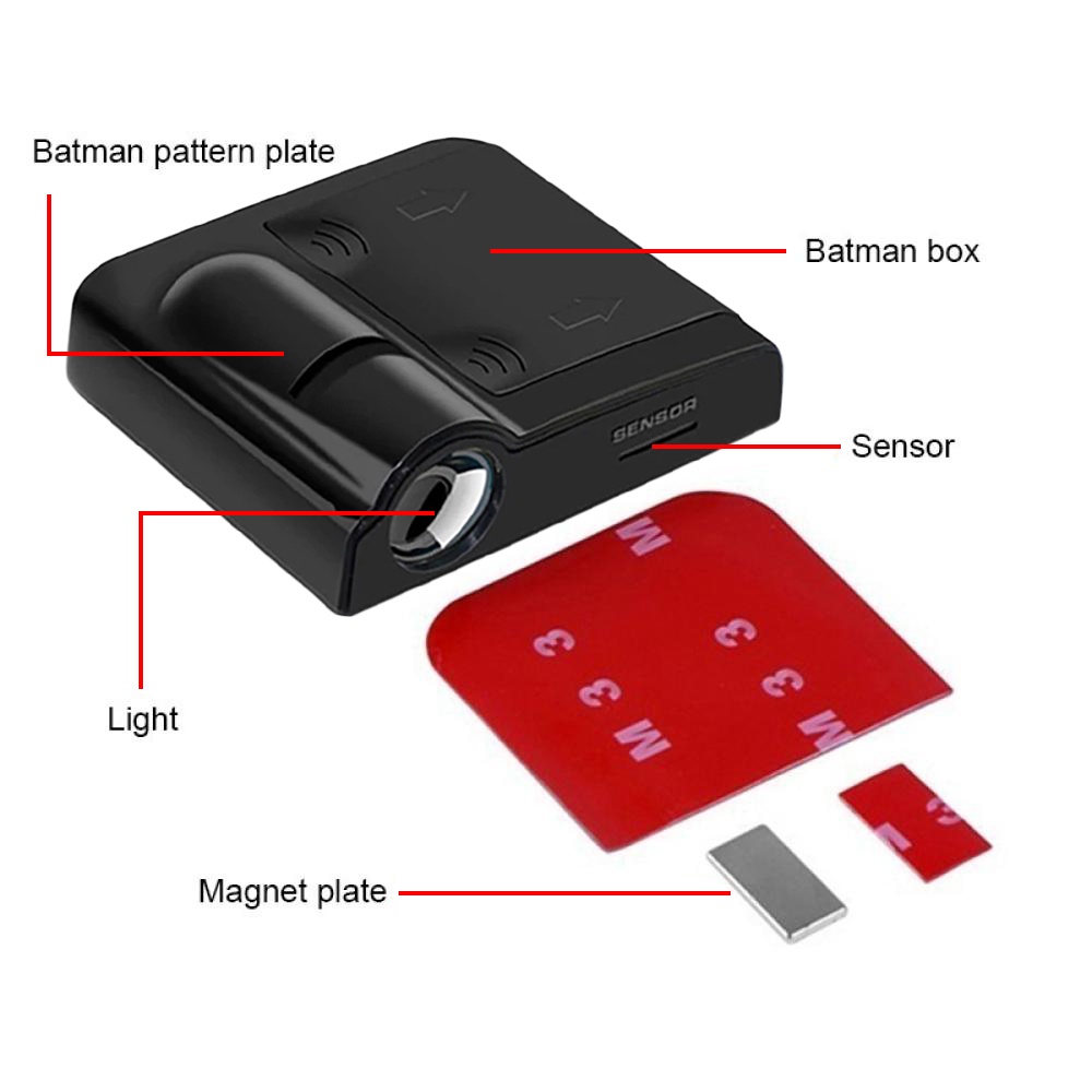 2 Đèn LED Chiếu Sáng Cửa Xe Hơi Cho Toyota GR VIos Yaris Corolla Cross Wish Revo CHR Avanza Fortuner Rush Wigo Innova