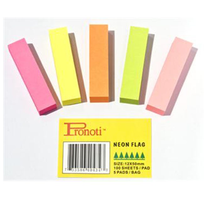 Giấy nhớ - Giấy Note Pronoti 5 màu Neon Flag Sản phẩm được làm từ chất liệu giấy tốt, bền, hạn chế phai màu.