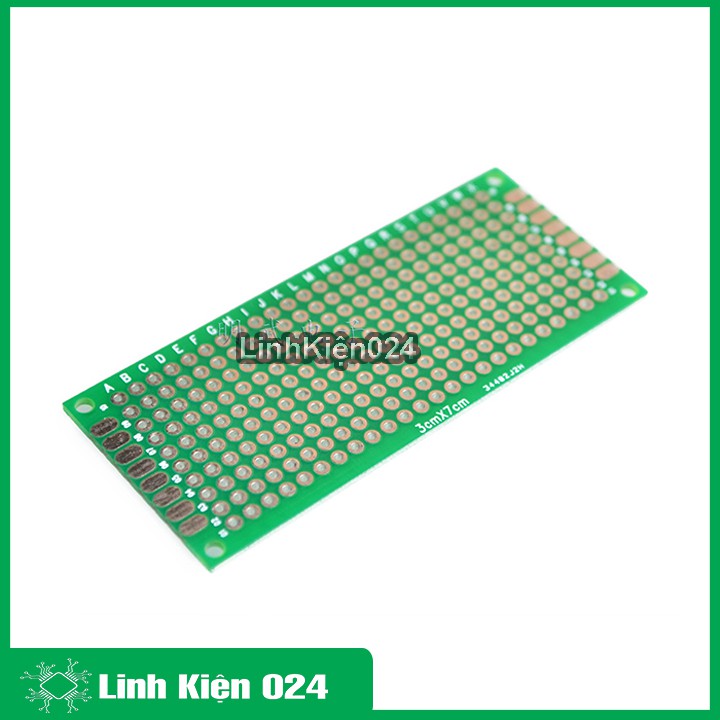 Phíp Đồng Đục Lỗ 2 Mặt PCB Xanh Tốt  Dày 1.6mm