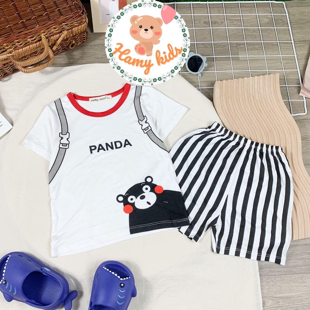 Đồ Bộ Minky Mom Chính Hãng Tay Ngắn Vải Thun Lạnh Cho Bé Trai Bé Gái Từ 0-5 Tuổi Dưới 20kg - Hamykids