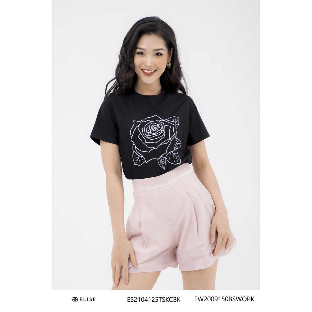 Quần short tơ hồng thiết kế Elise EW2009150BSWOPK