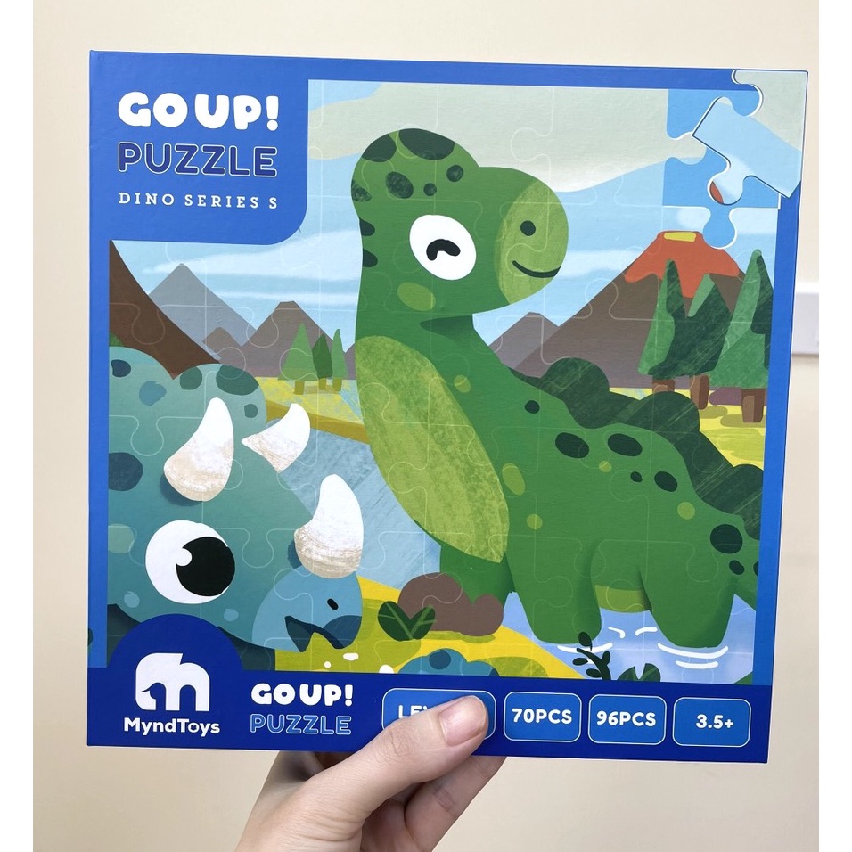 Ghép Hình Khủng Long Dino Series S (xanh) Puzzle MyndToys - Cấp Độ 4+ Cho Bé từ 3,5 Tuổi