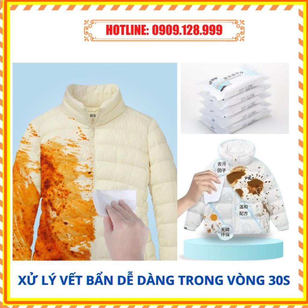 Combo 12 Miếng giặt khô đa năng làm sạch quần áo , giày dép , túi sách tiện mang đi du lịch