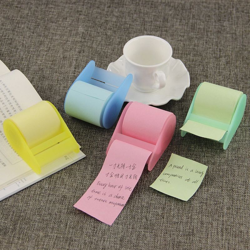 Cuộn giấy ghi chú giấy note dài 8m kèm dụng cụ cắt tiện lợi, Giấy note tiện dụng cho văn phòng, học tập CICIBOX