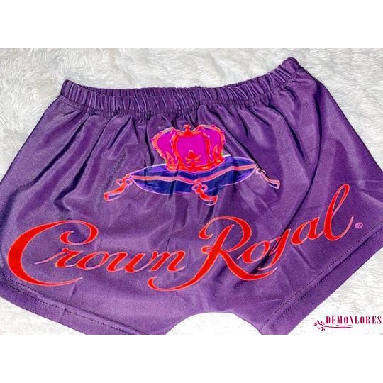 Quần Short Thể Thao Lưng Cao In Họa Tiết Vương Miện Dành Cho Nữ