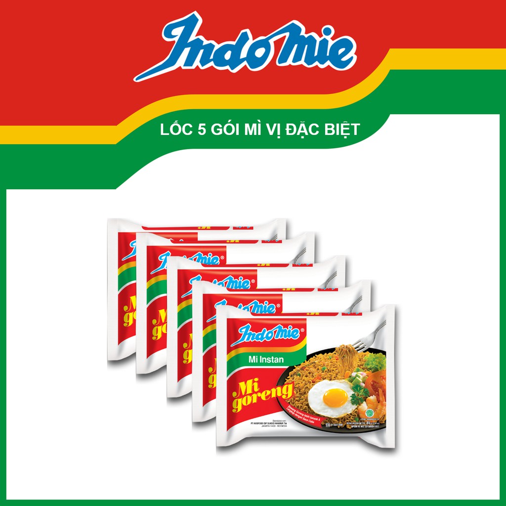 Lốc 5 Gói Mì Xào Khô Indomie Mi Goreng Vị Đặc Biệt 85g