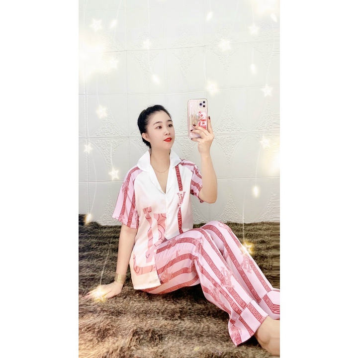 BỘ PIJAMA SATIN TAY NGẮN QUẦN DÀI MS21 | BigBuy360 - bigbuy360.vn