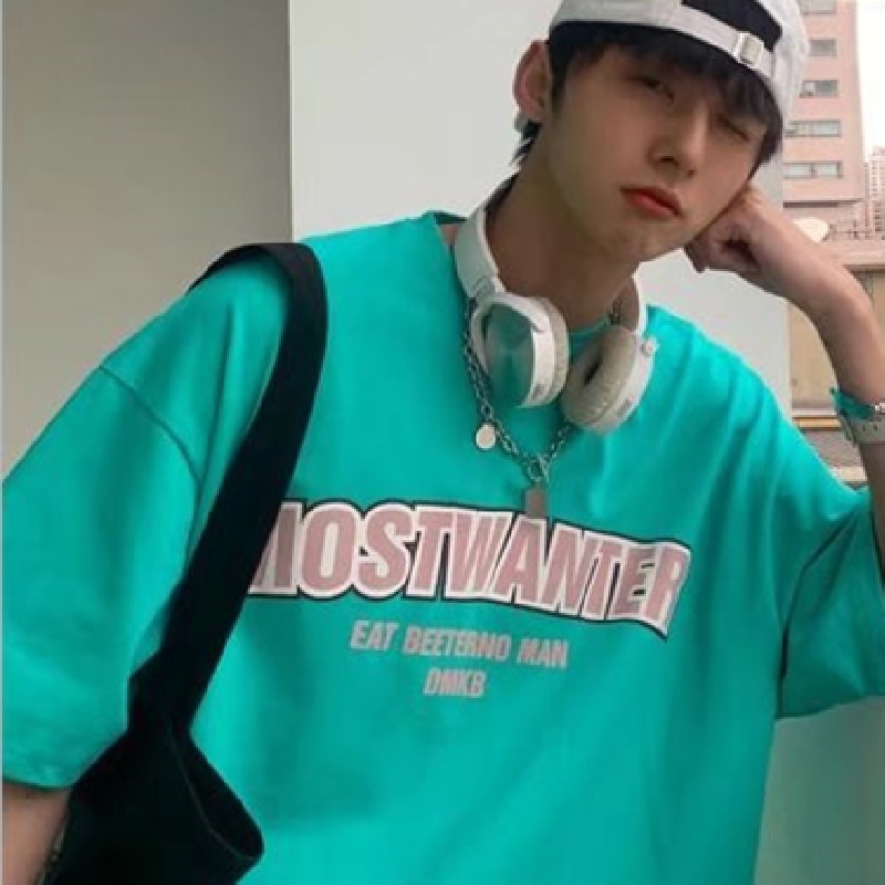 Áo Thun Tay Ngắn Dáng Rộng In Chữ Thời Trang Mùa Hè Cho Nam Size M-5XL