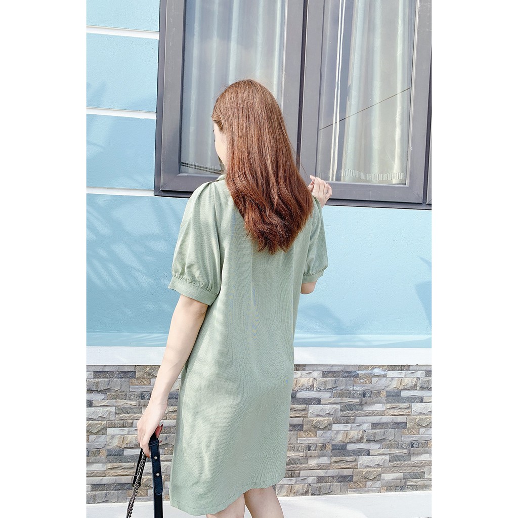 Đầm xuông ngắn tay có nơ 1 bên - 20Again | BigBuy360 - bigbuy360.vn