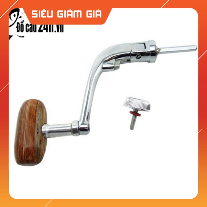 Tay quay máy câu núm gỗ tay quay máy câu shimano kim loại ĐỒ CÂU ANH QUÂN