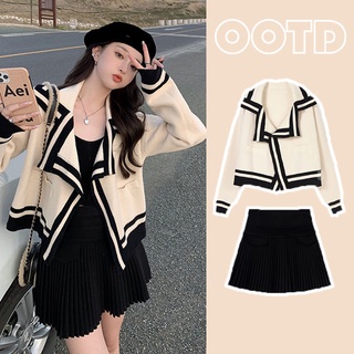 Set áo sơ mi phối chân váy xếp ly thời trang mùa thu thanh lịch cho nữ
