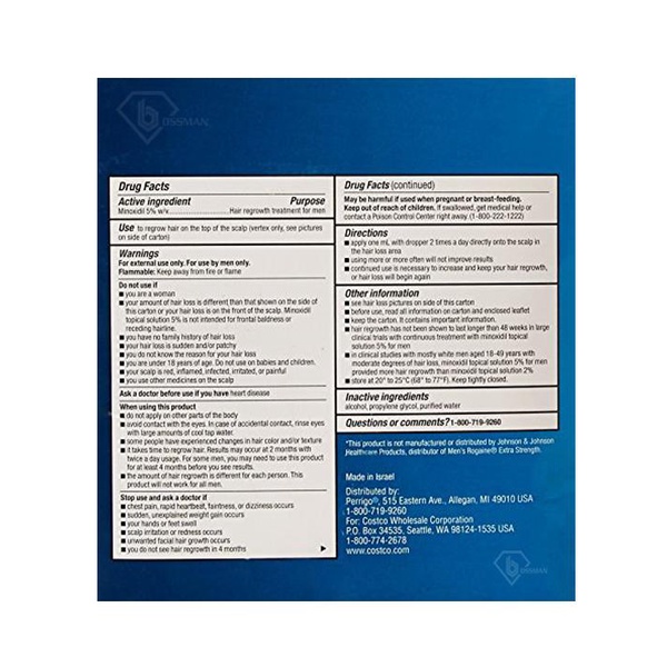 KIRKLAND SIGNATURE 5% MINOXIDIL HỖ TRỢ MỌC RÂU VÀ TÓC FULL BOX HỘP 6 THÁNG