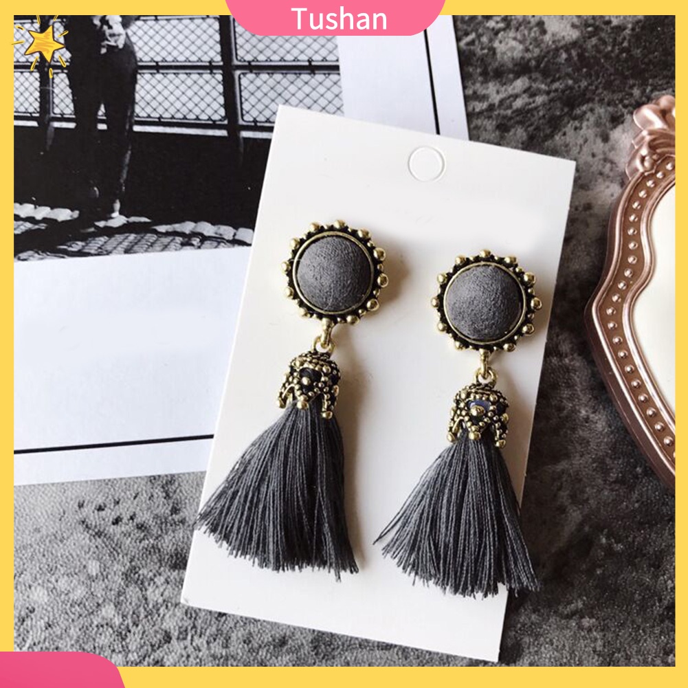 Hoa Tai Dáng Tua Rua Phong Cách Cổ Điển Cho Nữ TUSH