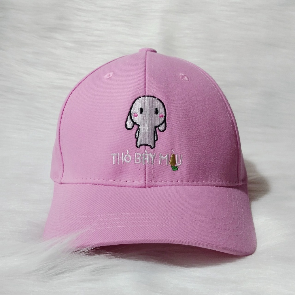 Mũ lưỡi trai, nón kết cao cấp nam nữ đẹp thêu Thỏ Bảy Màu  phong cách Ulzzang unisex mã số K12
