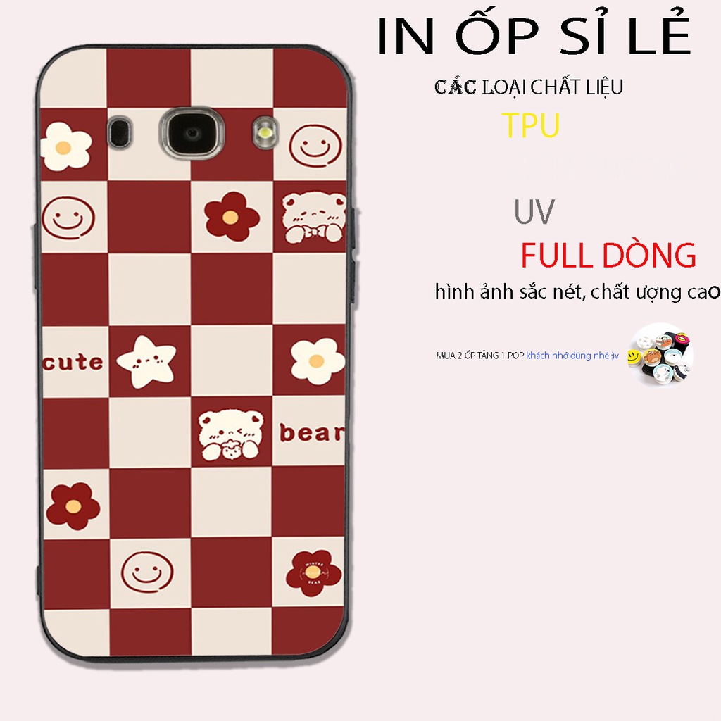 Ốp lưng điện thoại Samsung J5 / J7 2016 / J510 / J710 ô vuông , đen ,trắng , đỏ , trerry