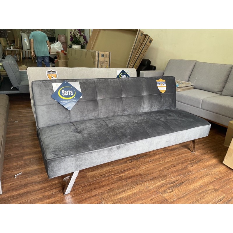 Sofa giường màu đen nhung