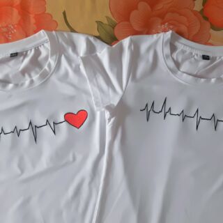 Áo thun thêu nhịp tim 2 màu