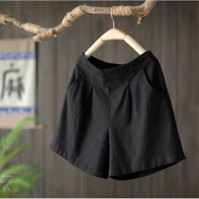 Quần short nữ cạp cao Thu Hà quần đùi kaki bền mát, thiết kế trẻ trung năng động QKH.48