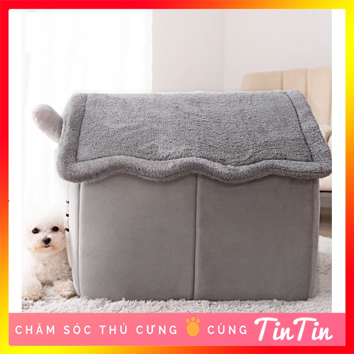 Nhà Đệm Cho Chó Mèo Thú Cưng Kiểu Nhà Chuồng  - Ổ Đệm Nằm Gấp Gọn Cho Chó Mèo #Tintin Pet Store