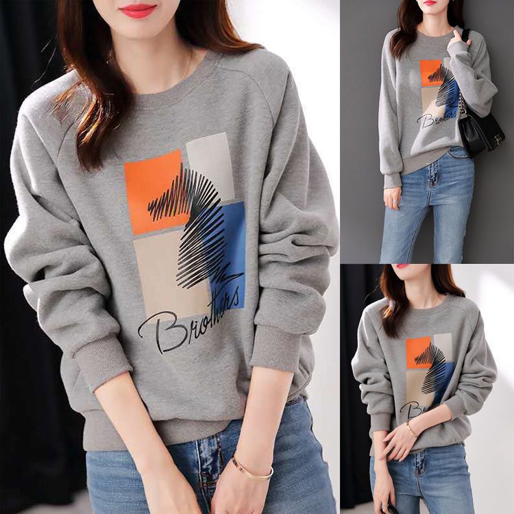 Áo Hoodies Tay Dài Dáng Rộng Phong Cách Hàn Quốc