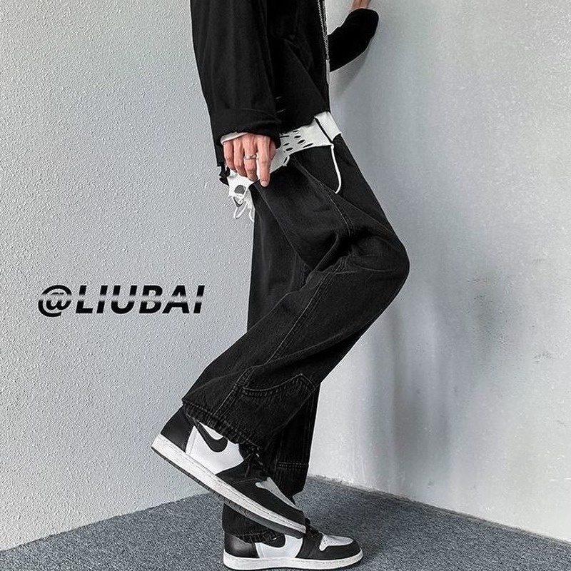 Quần Jeans nữ ống rộng thời trang Retro