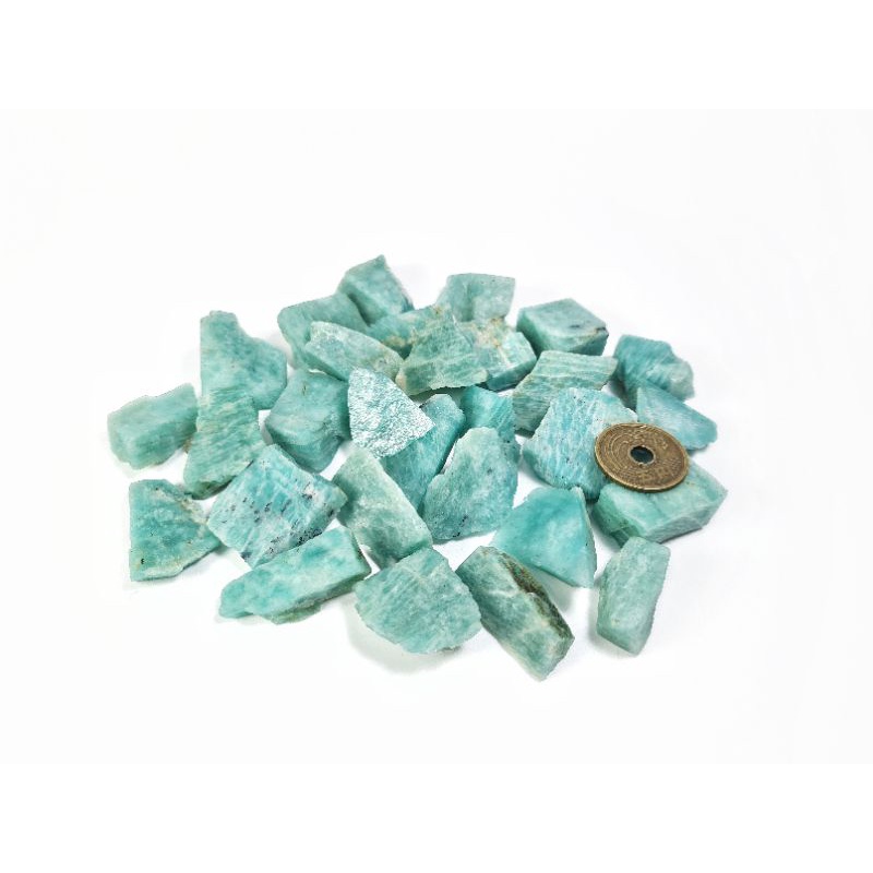 Đá thô tự nhiên Amazonite có 2 kích cỡ dùng thanh tẩy bài, làm handmade, sưu tầm...